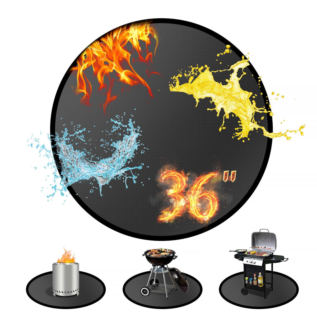 60 ×52 Inch Under Grill Mats for Outdoor Grill & Grill Mat for Under BBQ