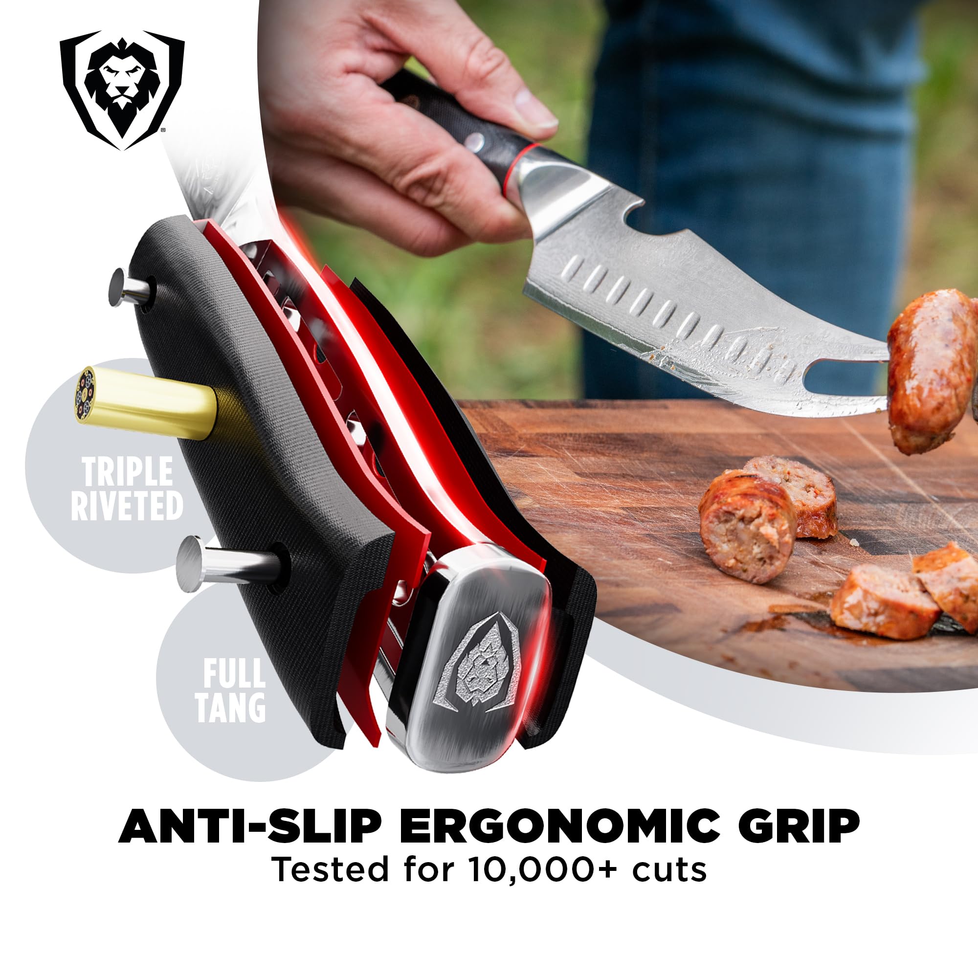 Dalstrong 8" Pitmaster BBQ Knife — Forked Tip & Built-In Bottle Opener — AUS-10V Japanese Steel, 62+ HRC — For Grilling, Smoking & BBQ Service — G10 Handle, Shogun ELITE, customer support