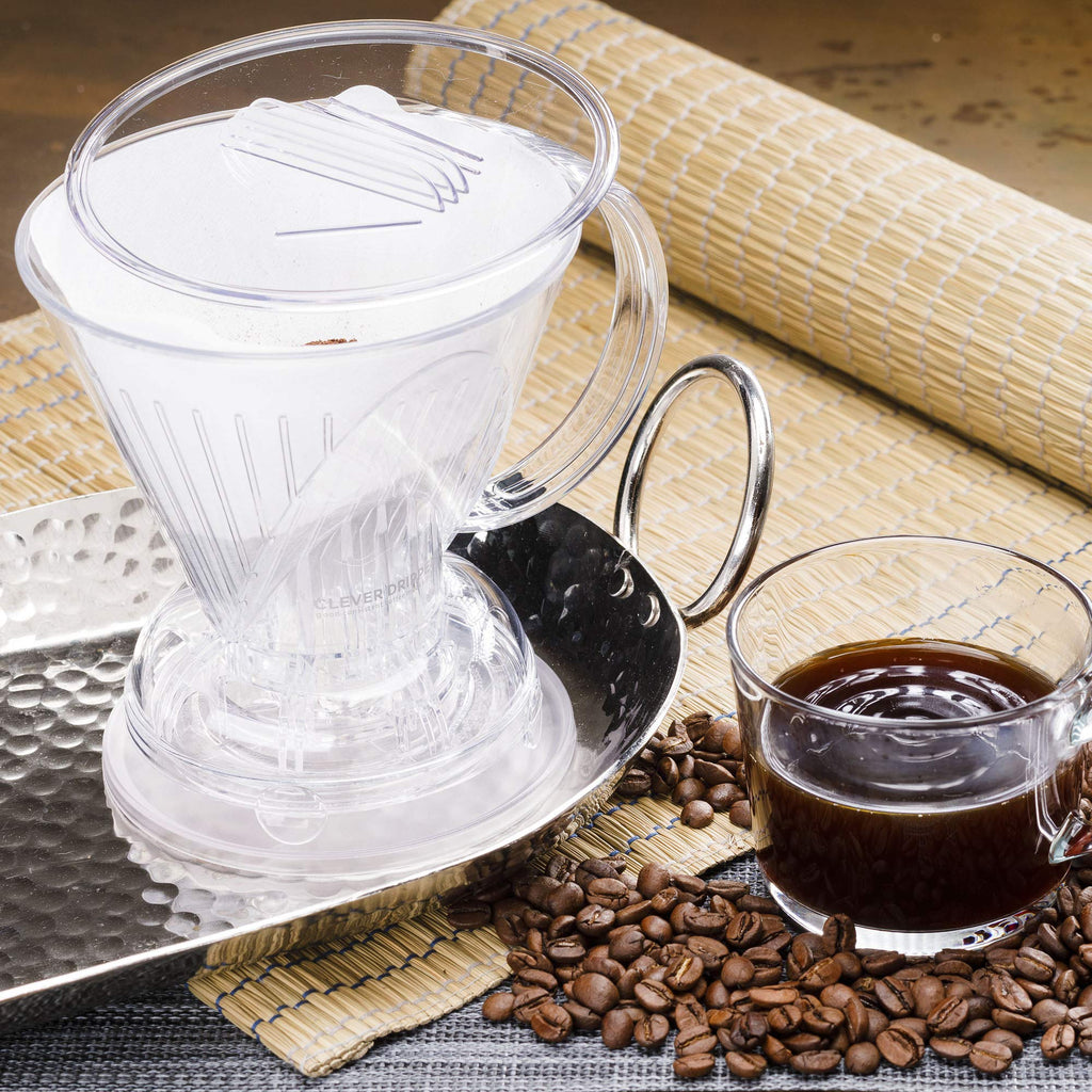 Clever Coffee Dripper | Large 18 oz | Clear | BPA-Free | 100 Filters