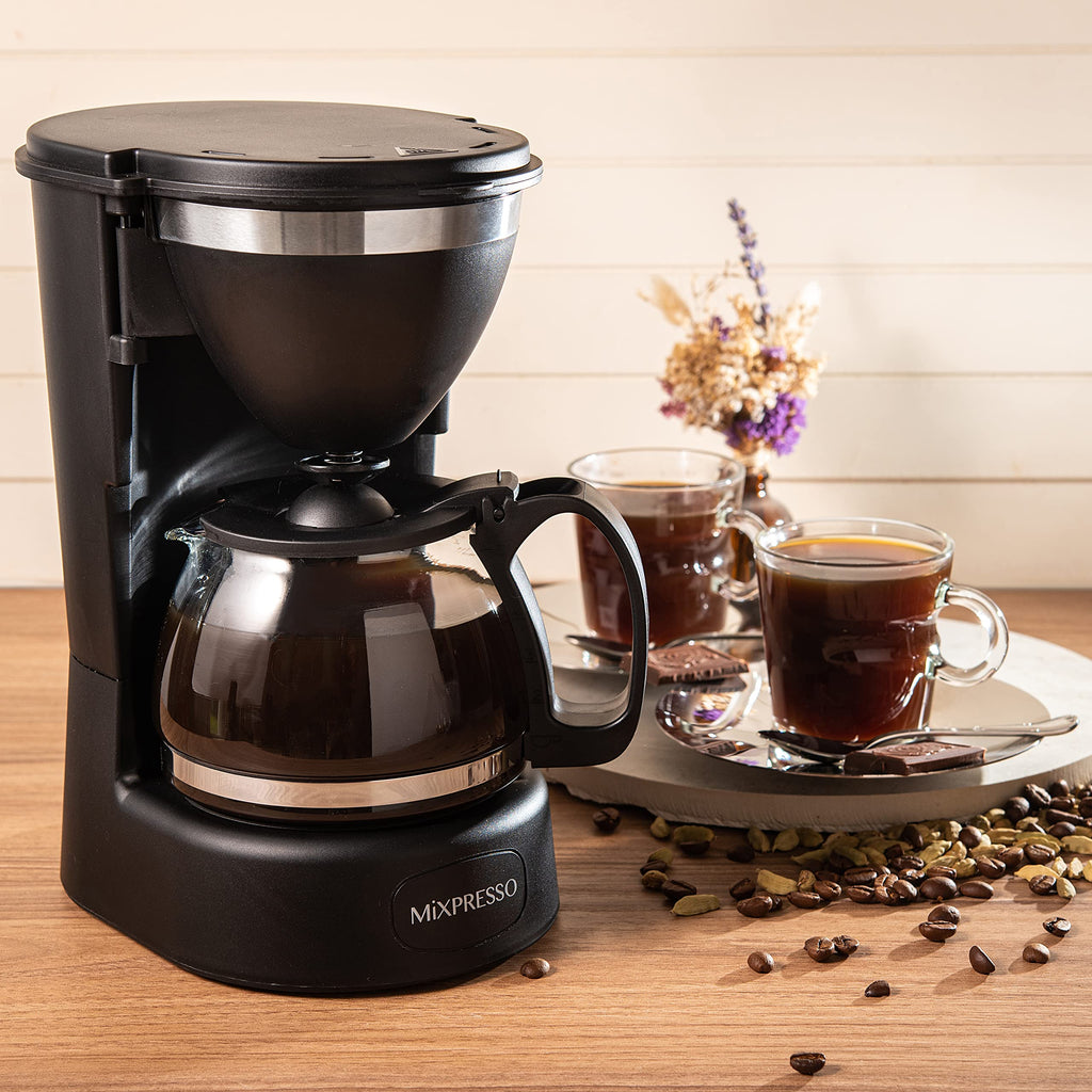 Mixpresso 5 Cup Drip Coffee Maker, Coffee Pot with Reusable Filter, Black