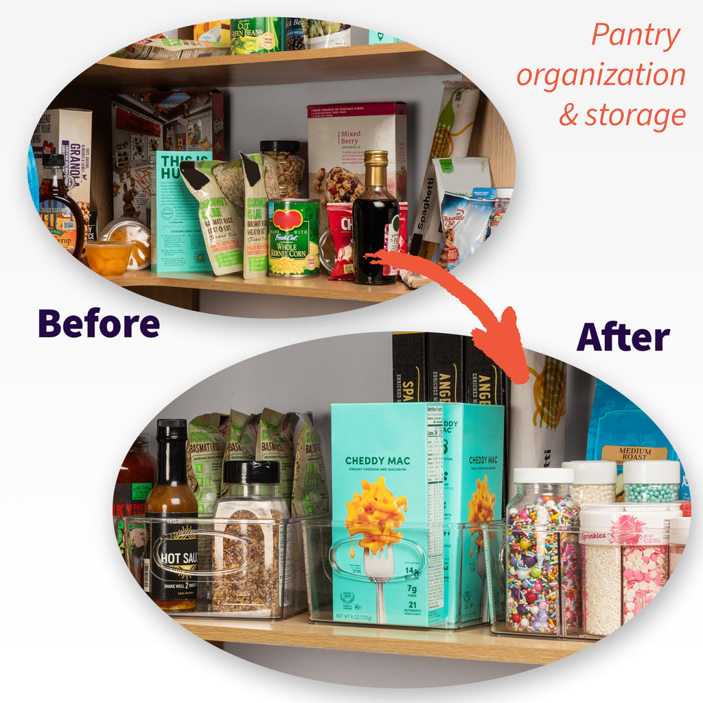 ClearSpace Pantry Storage Bins with Removable Dividers, XL, 2 Pack