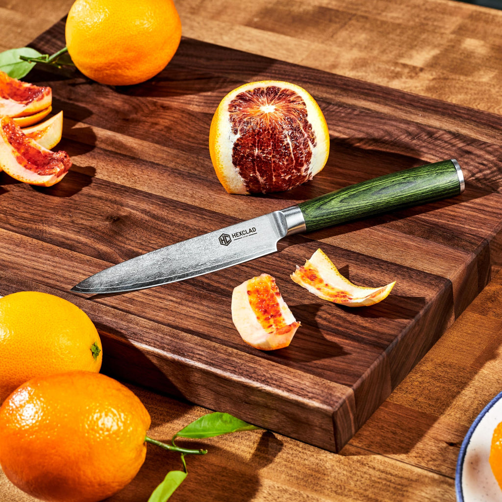 HexClad 5" Japanese Damascus Stainless Steel Utility Knife