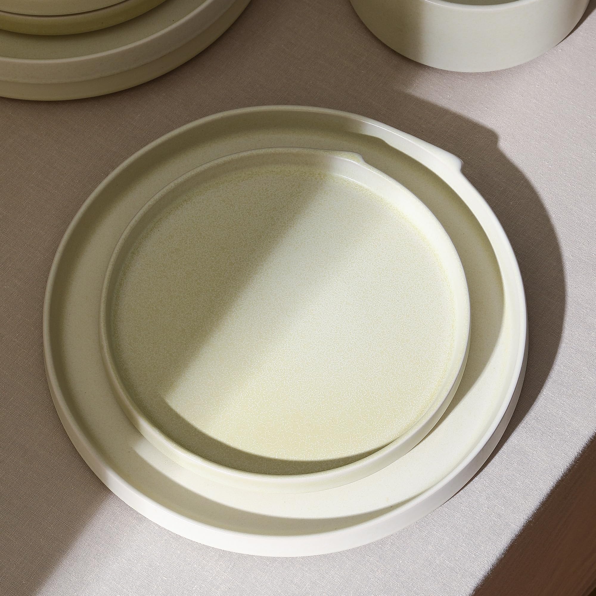 Stone Lain Bao 4-Piece Salad Plate Set Stoneware, Beige