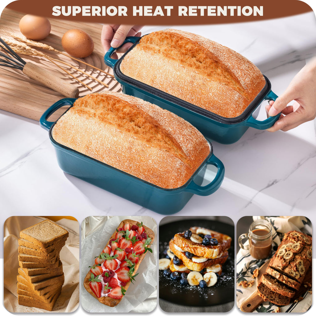 Articasting Cast Iron Loaf Pan with Lid, 9x5 Loaf Pans for Homemade Bread