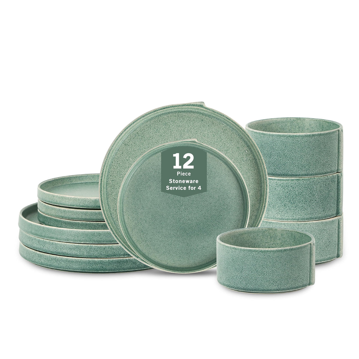 Stone Lain Bao 4-Piece Salad Plate Set Stoneware, Beige