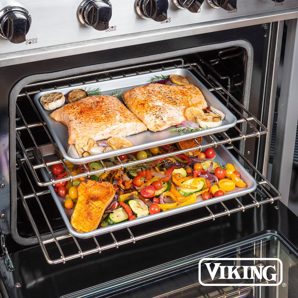 Viking Premium 18-Inch Nonstick Baking Sheet Pan, Made without PFAS, Heavy Gauge Aluminized Steel Cookie Sheet with Reinforced Iron Frame, Oven Safe to 475F