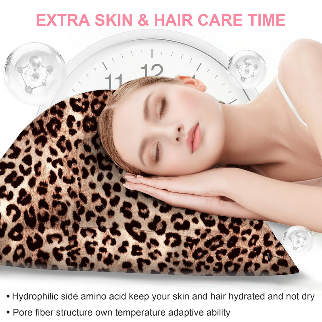 LYSHIN Silk Body Pillow Case with Zipper, Body Pillow Pillowcase, Leopard