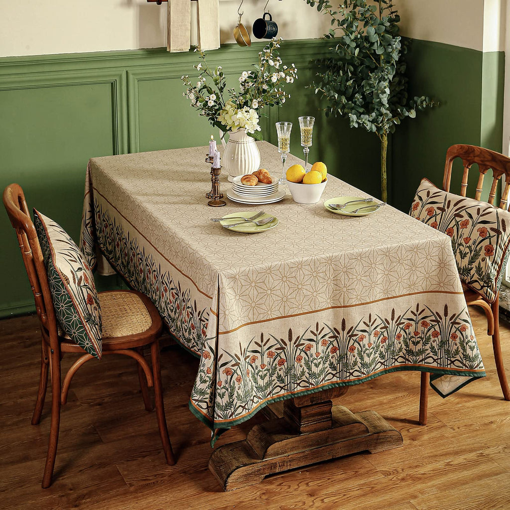 patdrea Vintage French Linen Tablecloth,Rectangular,118"x67"-Cudillero