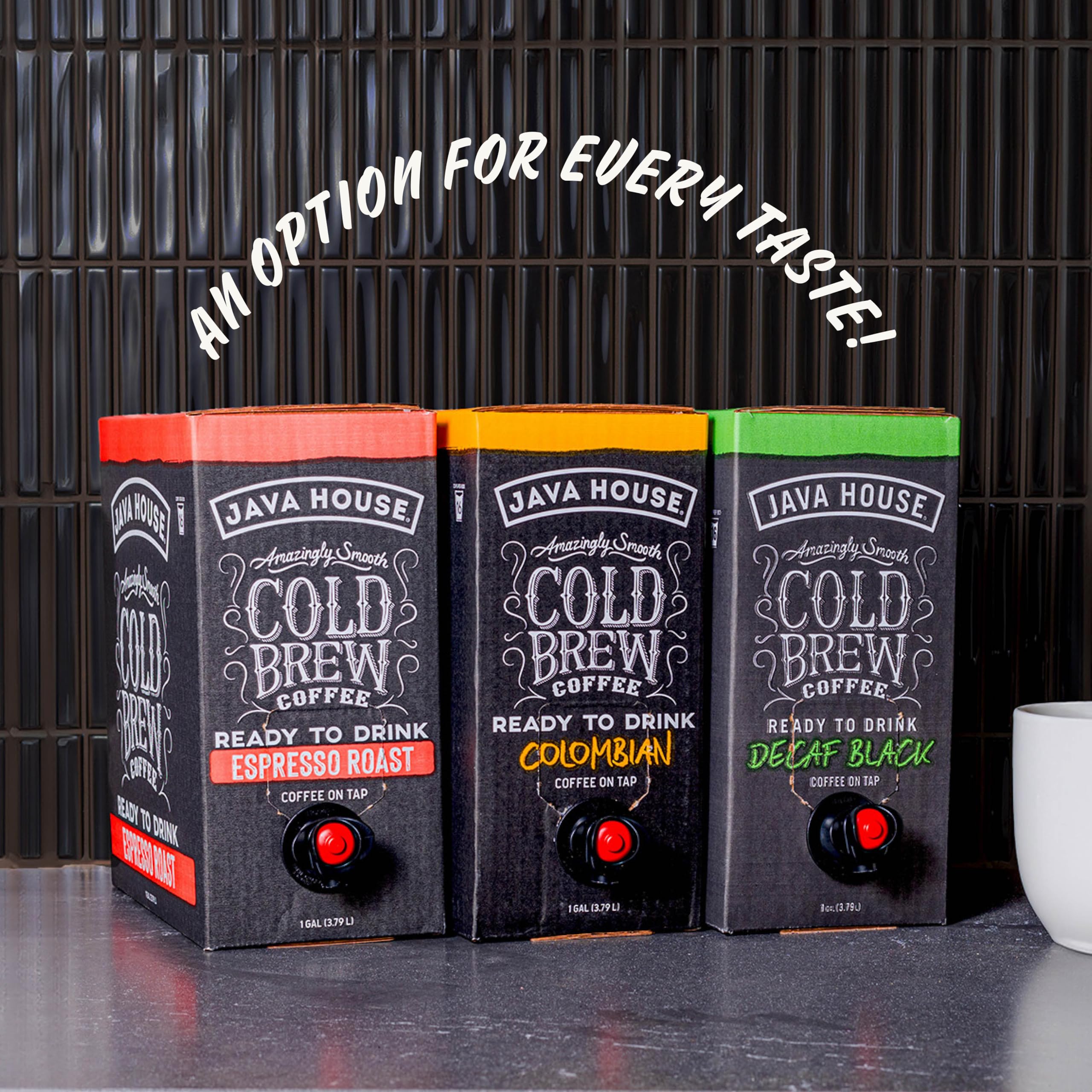 Java House Cold Brew Coffee On Tap, (128 Fluid Ounce Box) Not a Concentrate, No Sugar, Ready to Drink Liquid (Colombian Roast)