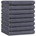 Homaxy 100% Cotton Oversized Waffle Weave Kitchen Dish Towels, Ultra Soft Absorbent Quick Drying Cleaning Towel, 20 x 28 Inches, 8-Pack, Dark Grey
