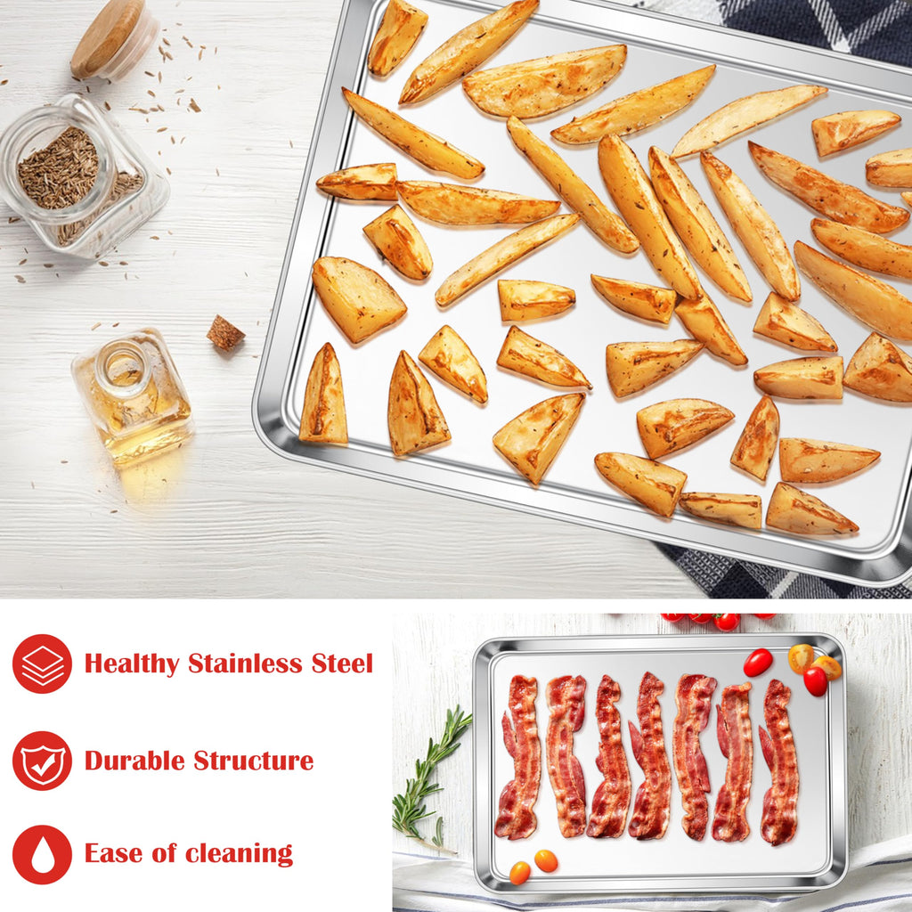 E-far Cookie Sheet for Baking, 18"x13" Stainless Steel Baking Sheet