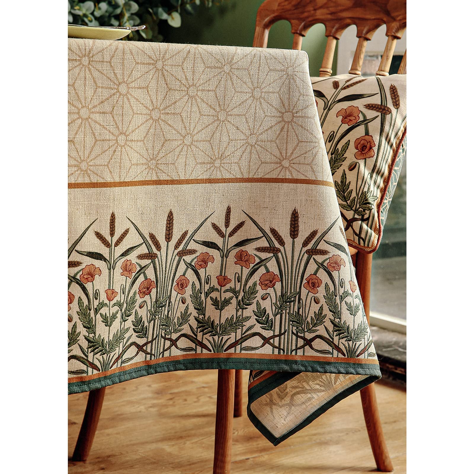 patdrea Vintage French Linen Tablecloth,Rectangular,118"x67"-Cudillero