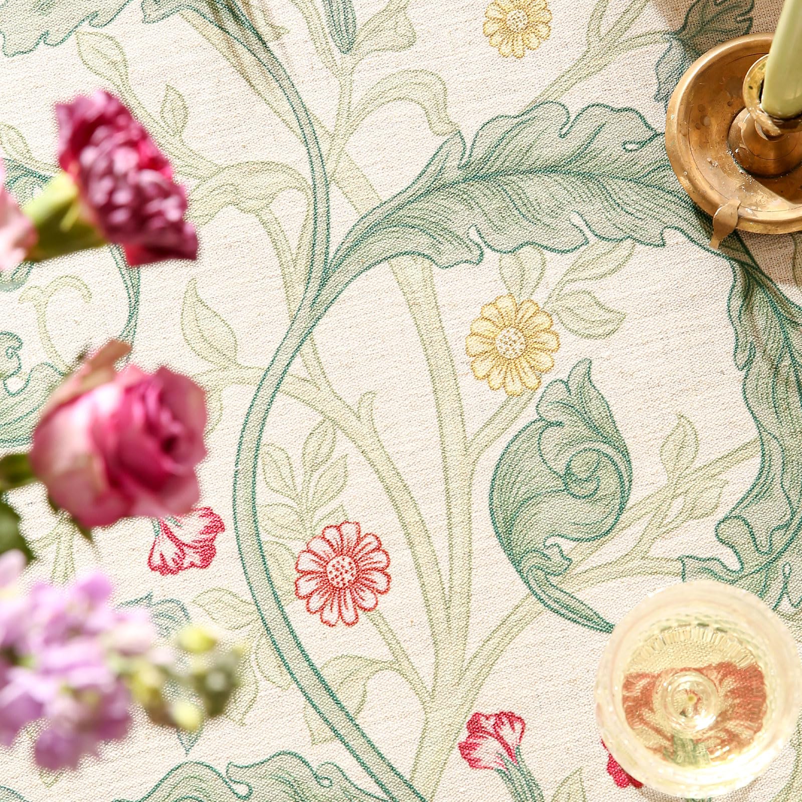 patdrea Vintage French Linen Tablecloth,Rectangular,110"x63"-Cecilia A