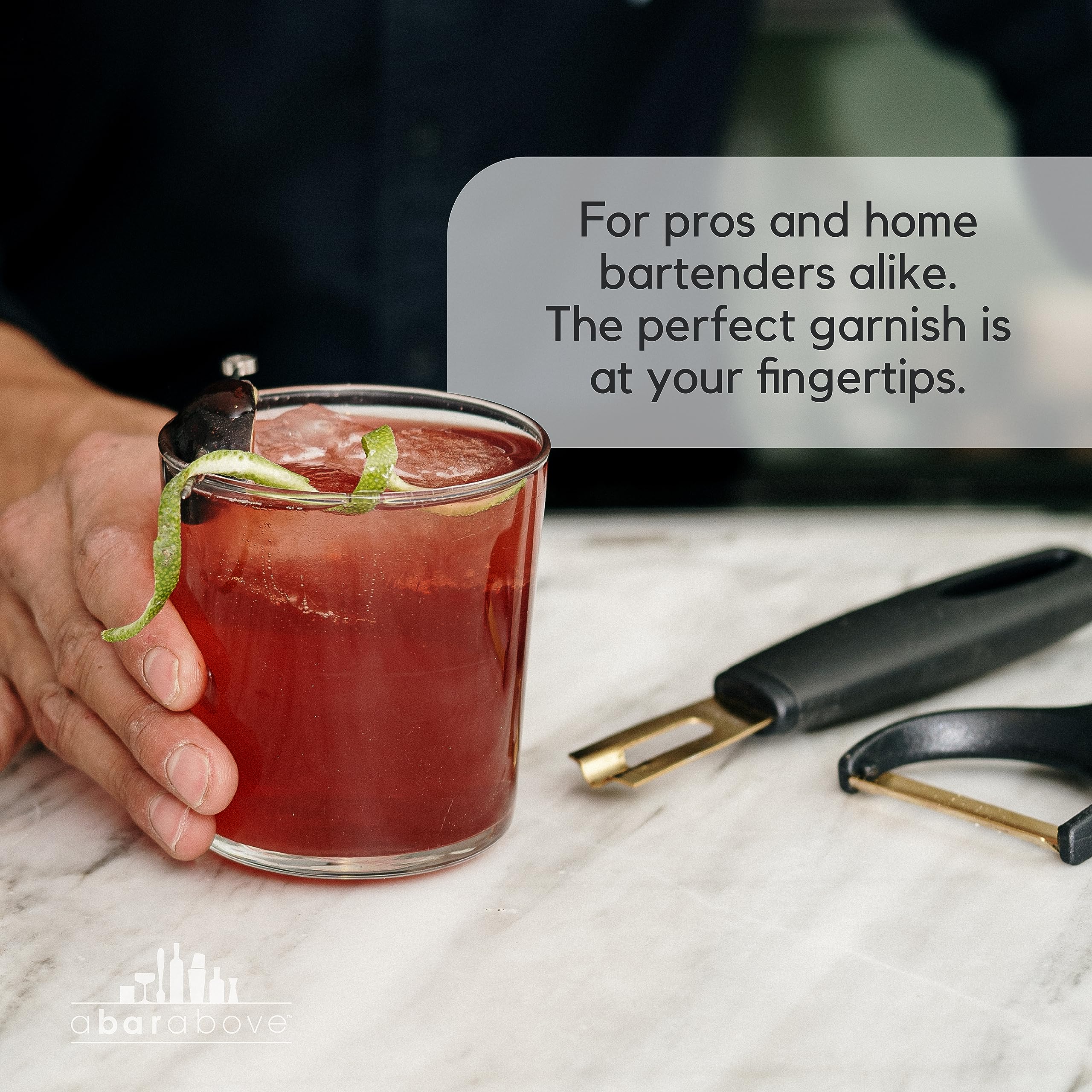 A Bar Above Channel Knife, Black Ergonomic Handle Stainless Steel Blade