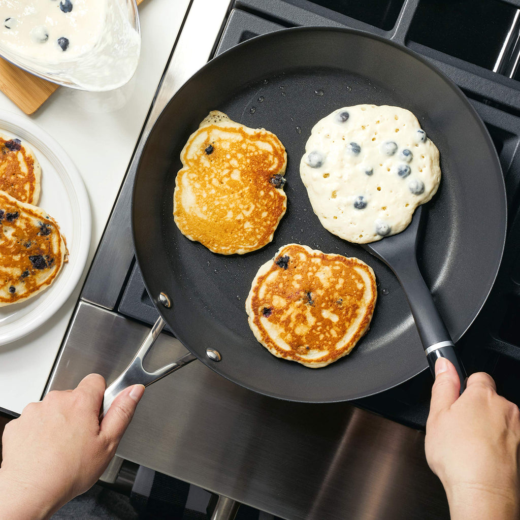 KitchenAid Stainless Steel 3-Ply Base Nonstick Induction Frying Pan, 12-Inch, Brushed Stainless Steel