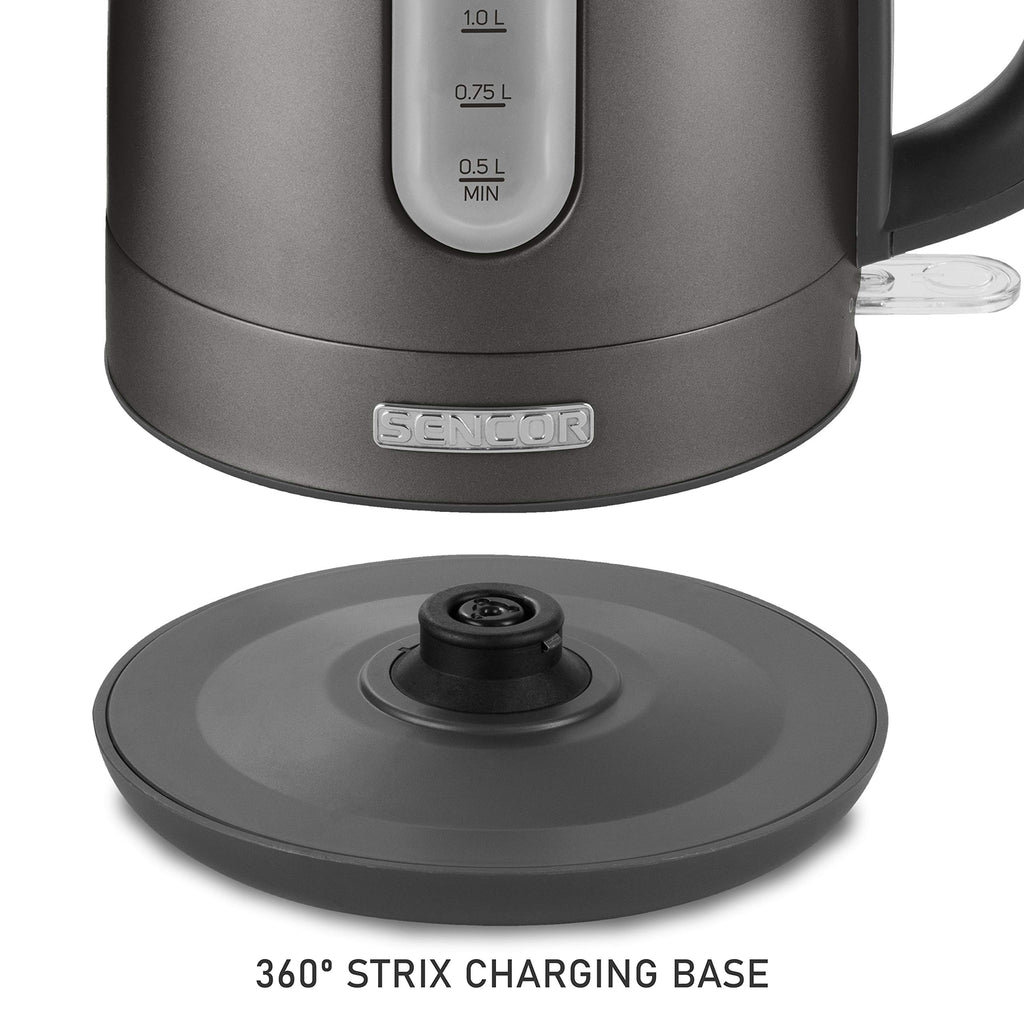 Sencor SWK1778BK 1.7L Stainless Steel Electric Kettle with Lid Safety Lock, Black