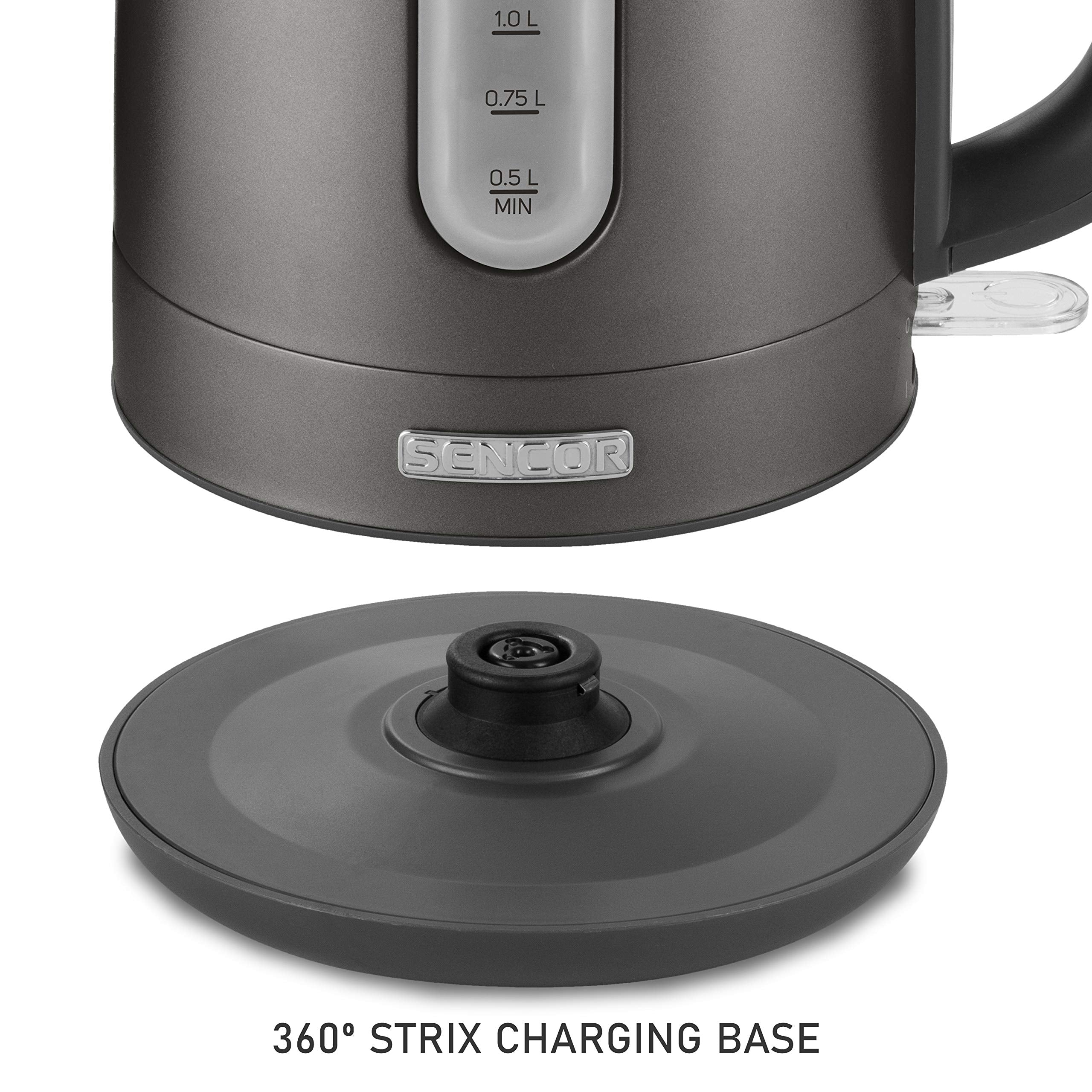 Sencor SWK1778BK 1.7L Stainless Steel Electric Kettle with Lid Safety Lock, Black