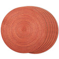 FunWheat Round Braided Placemats Set of 6 Place mats for Dining Tables Woven Heat Resistant Table Mats 15 inch for Fall(Orange)