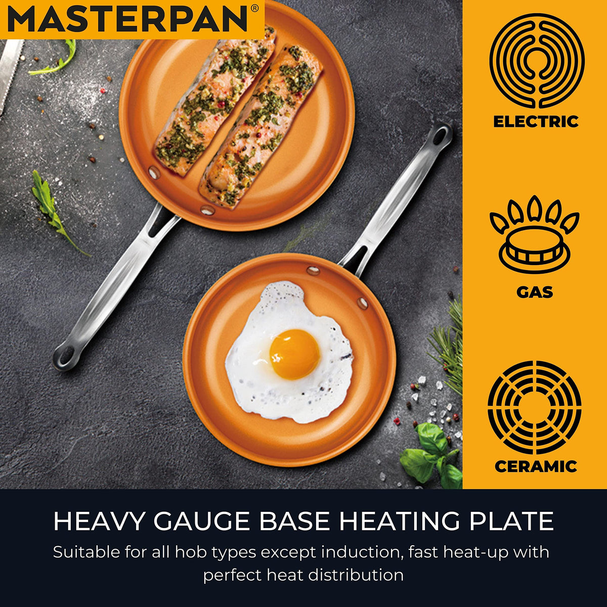 MasterPan Copper tone 10-inch Ceramic Non-stick Fry pan