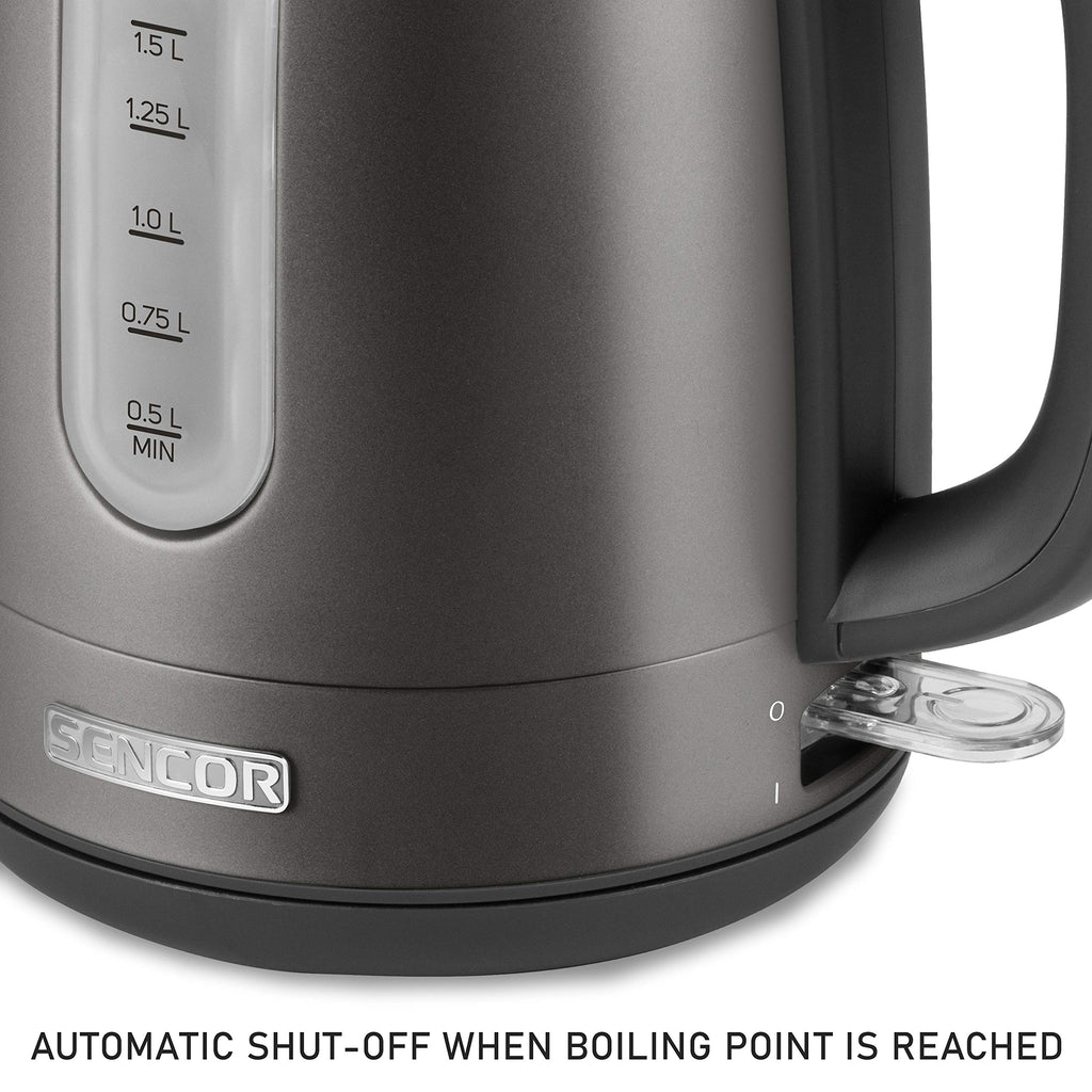 Sencor SWK1778BK 1.7L Stainless Steel Electric Kettle with Lid Safety Lock, Black