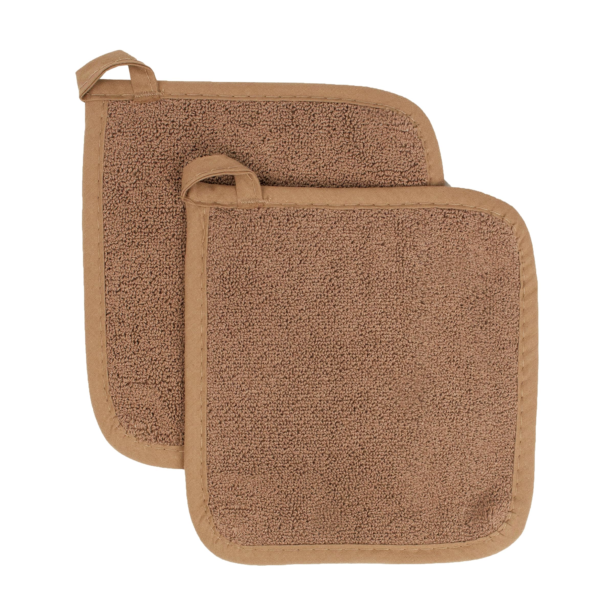 RITZ Terry Potholder & Hot Pad: Unparalleled Heat Resistant, Durable 100% Cotton – Ergonomically Designed for Optimal Grip – Easy-Care Machine Washable – 2-Pack, Copper