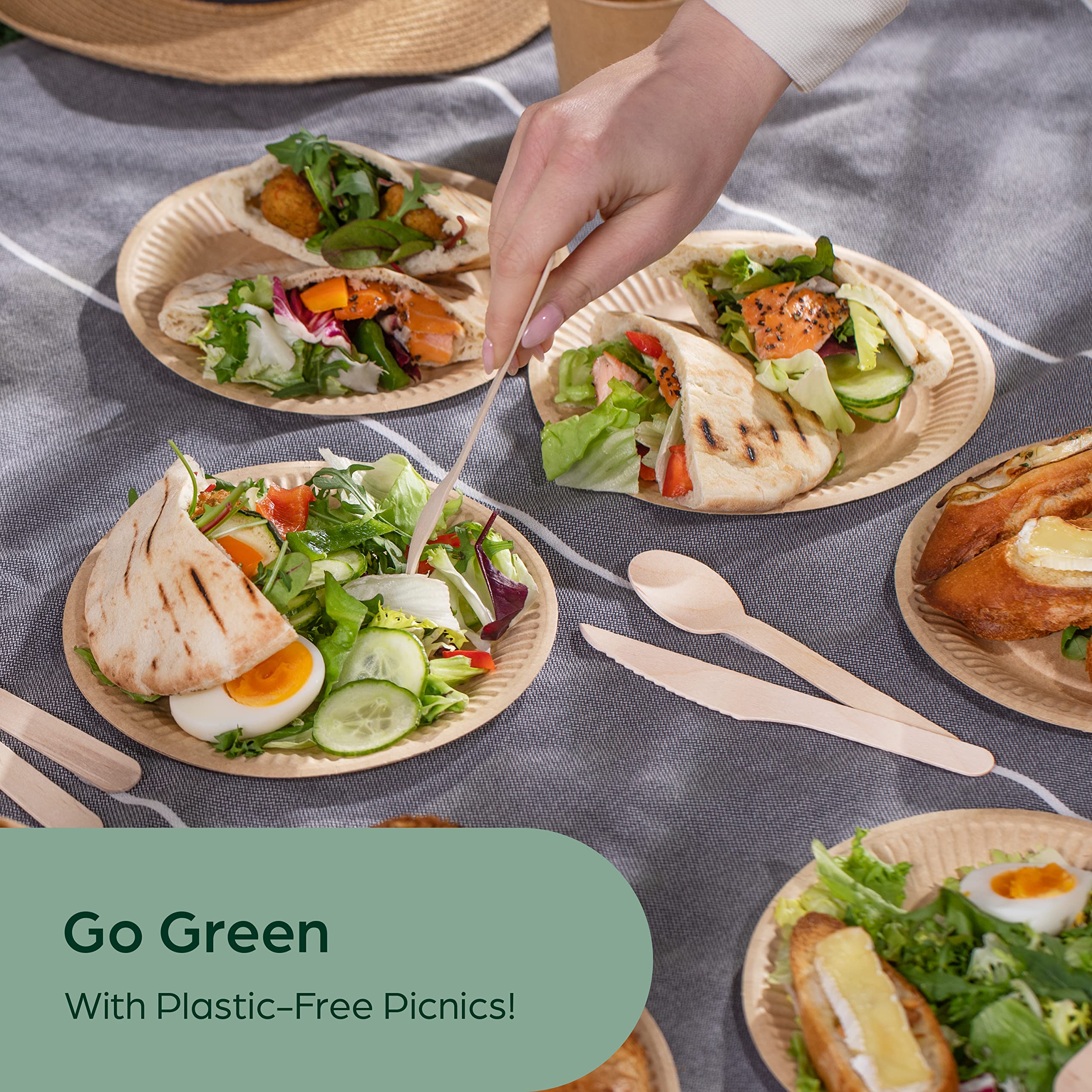 PURPLECLAY Wooden Knives Disposable – 300 Piece Wood Compostable Knives, Eco-Friendly Biodegradable Cutlery Set, Charcuterie Accessories Disposable, Wooden Knife for Parties, Plastic-Free Utensils