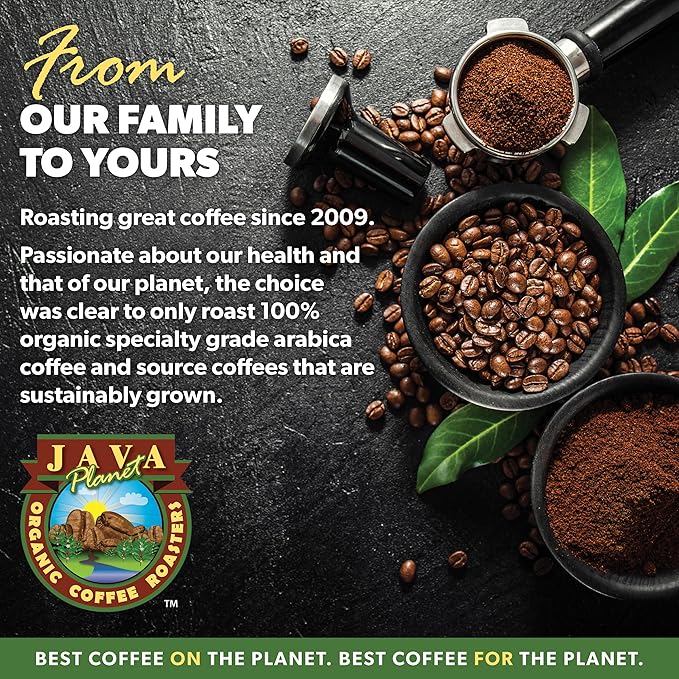 Low Acid Organic Coffee – Whole Bean, Mold-Free & Stomach Friendly by Java Planet, Colombian Single Origin, Medium Dark Roast, Smooth Full Flavored, 5LB Bag