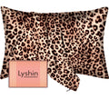 LYSHIN Silk Pillow Cases Standard Size with Hidden Zipper, Leopard