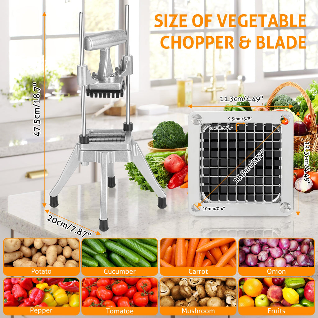 WICHEMI Commercial Vegetable Chopper Fruit Dicer Manual Food Cutter 3/8"
