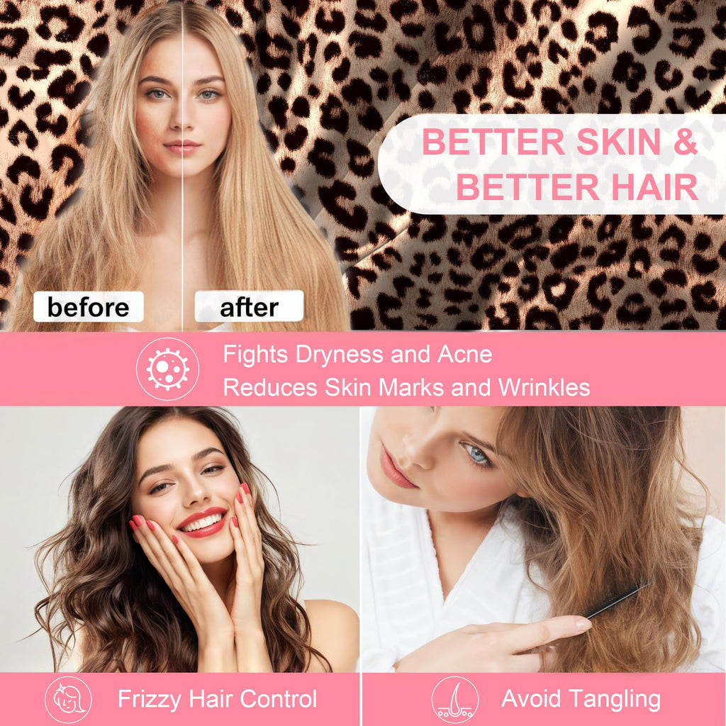 LYSHIN Silk Body Pillow Case with Zipper, Body Pillow Pillowcase, Leopard