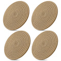 ME.FAN 7 Inch Trivets/Potholders 4 Set Cotton Thread Weave Trivets for Pots and Pans - Large Coasters/Hot Pads to Protect Desktop & Countertop - Brown