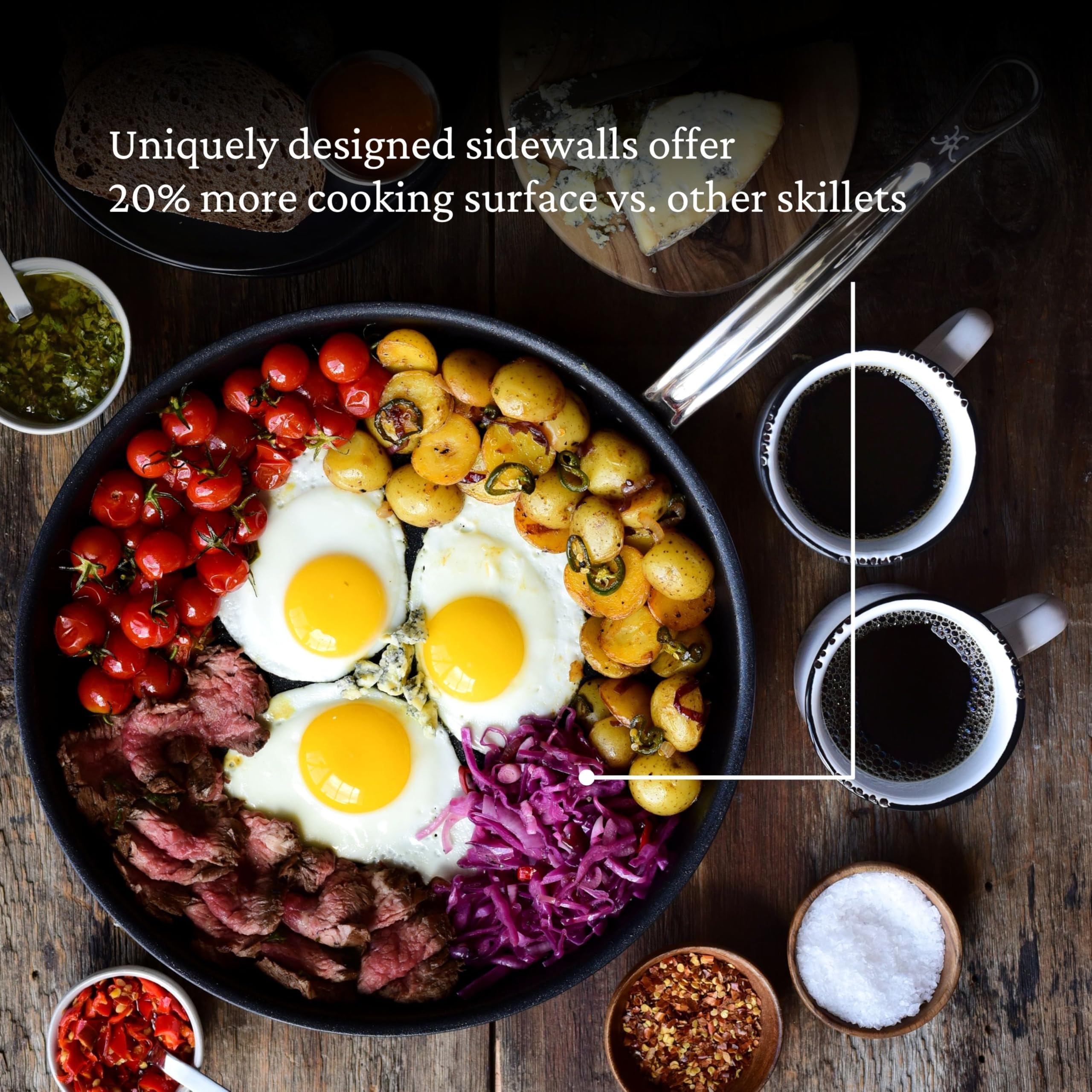 Hestan ProBond Forged TITUM - Professional Clad Stainless Steel, Nonstick, Frying Pan, (12.5-Inch), Induction Compatible, Made without PFOAs