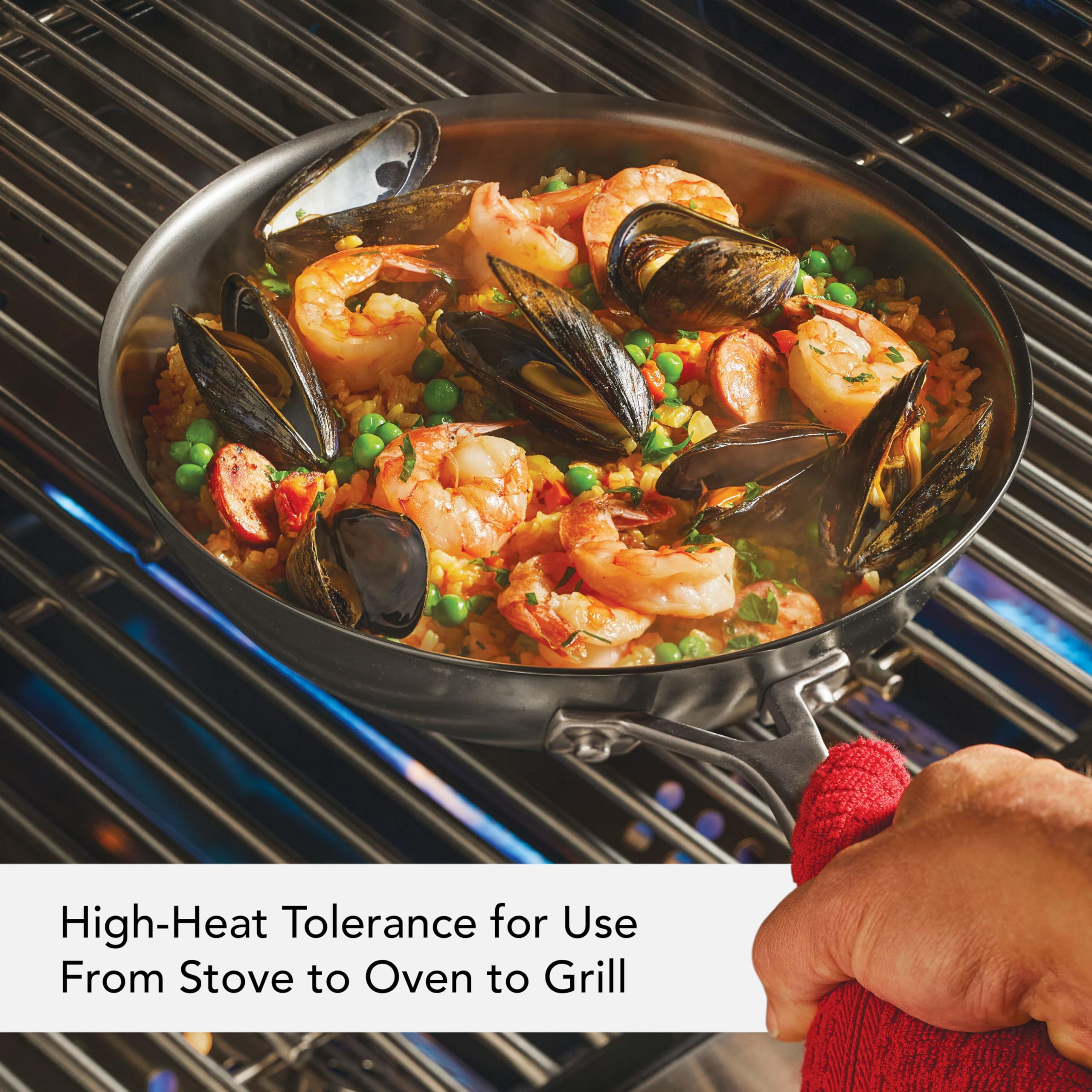 KitchenAid NITRO Carbon Steel Wok, 10-Inch Nitrided Carbon Steel Pan, Stir Fry Pan, Gray