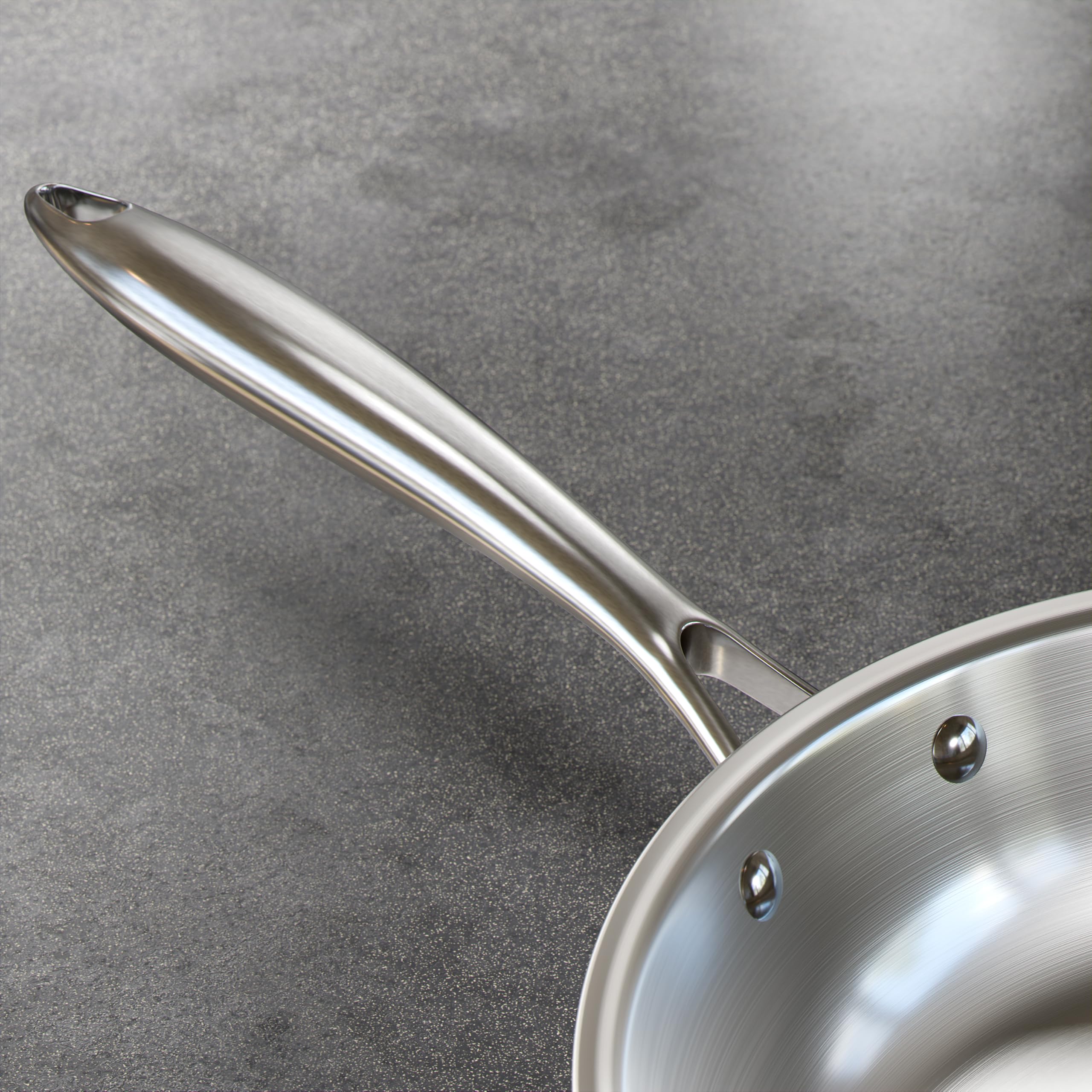 Verel Stainless Steel Frying Pan - 8 Inch Fry Skillet Stainless Steel Pan, Dishwasher and Oven Safe Cookware