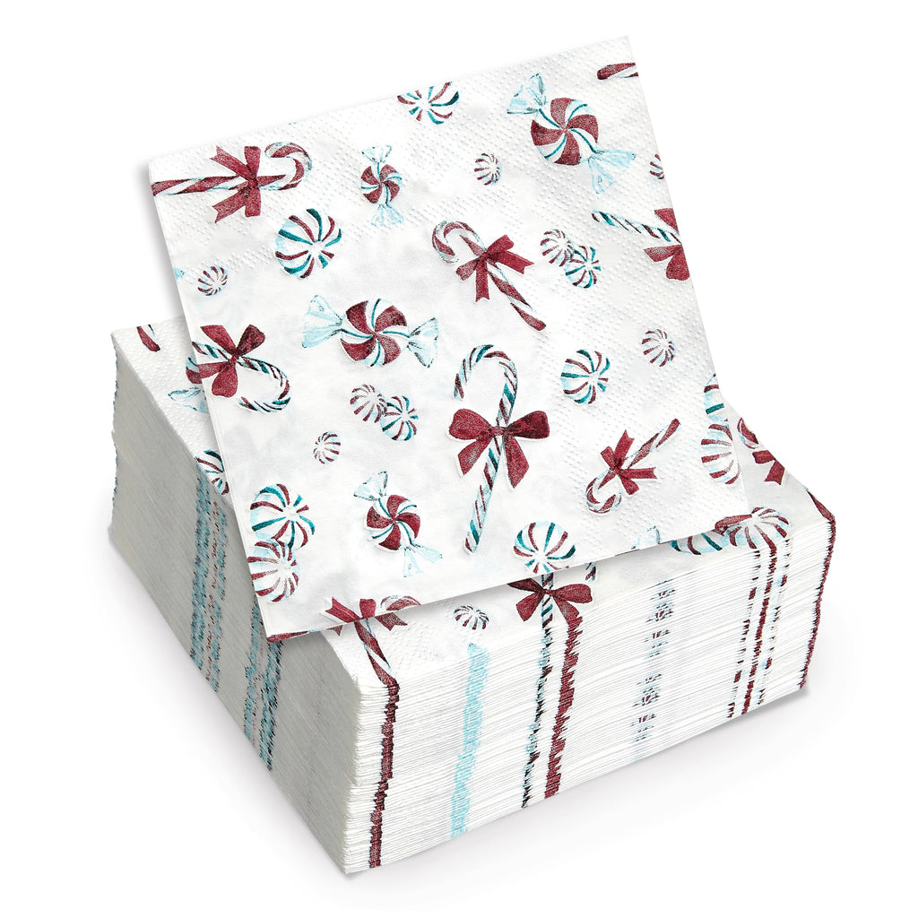 Papyrus Disposable Tabletop Dinnerware Set - Elegant and Sturdy Plates and Cutlery for Any Occasion, Peppermint, Napkins