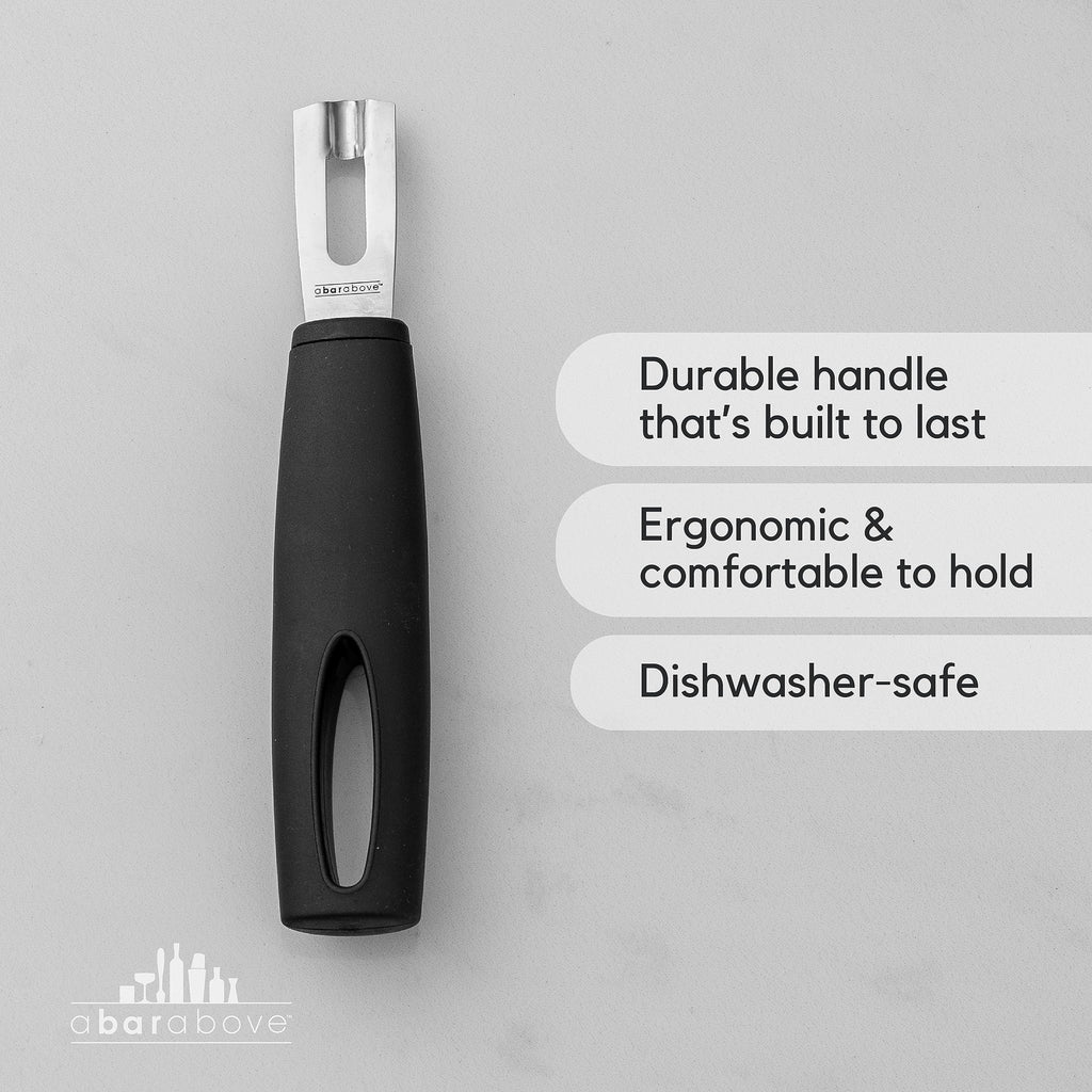 A Bar Above Channel Knife, Black Ergonomic Handle Stainless Steel Blade