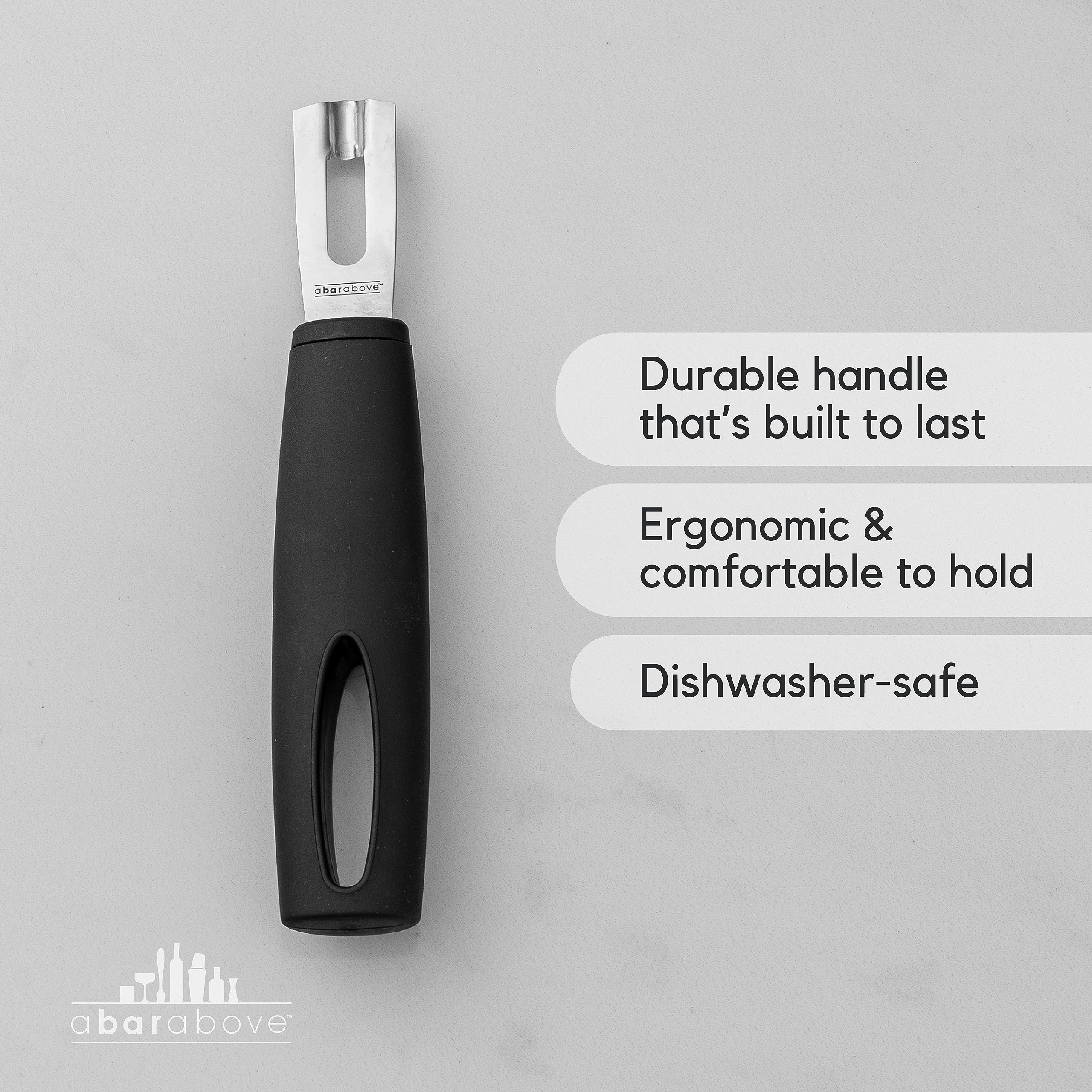A Bar Above Channel Knife, Black Ergonomic Handle Stainless Steel Blade