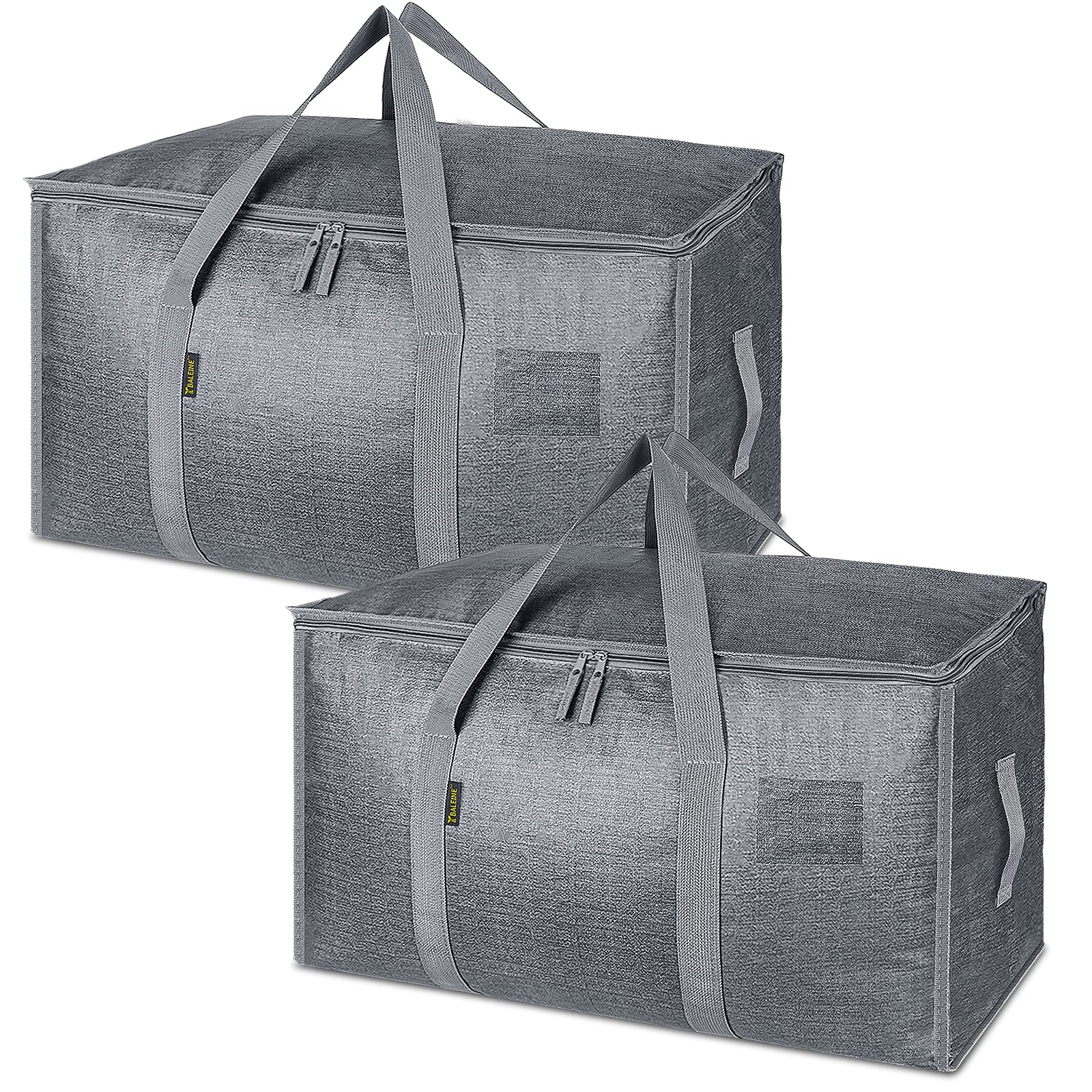 BALEINE 2-Pack Oversized Moving Bags with Reinforced Handles, Heavy-Duty Storage Tote for Clothes, Moving Supplies (Winter Grey, 2-Pack)