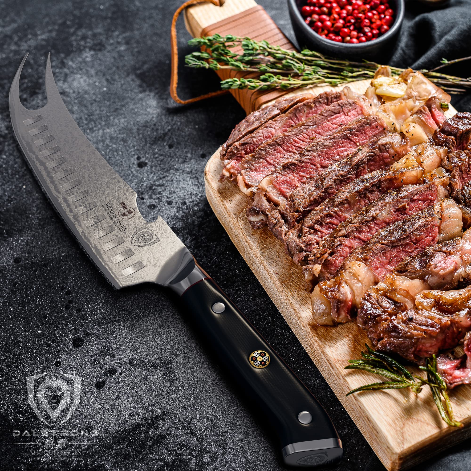 Dalstrong 8" Pitmaster BBQ Knife — Forked Tip & Built-In Bottle Opener — AUS-10V Japanese Steel, 62+ HRC — For Grilling, Smoking & BBQ Service — G10 Handle, Shogun ELITE, customer support