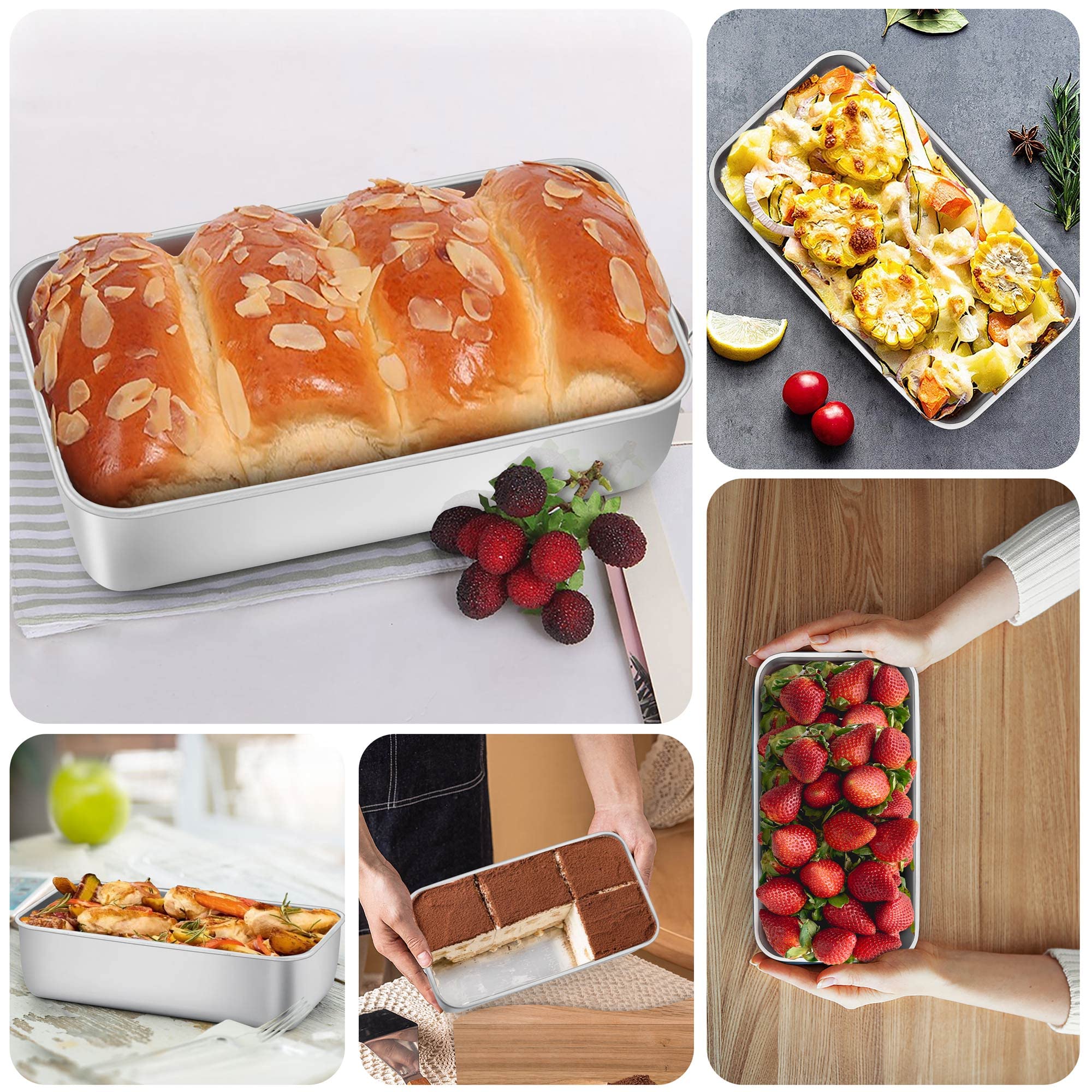 LIANYU 6 Pack Bread Loaf Pans for Baking 9x5 Inch, Meat Bread Baking Pans