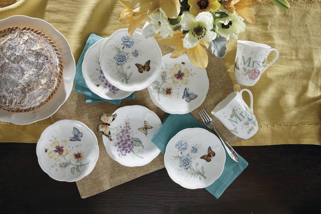 Lenox Butterfly Meadow 6-Piece Tidbit Plates, Dessert Plate Set for 6
