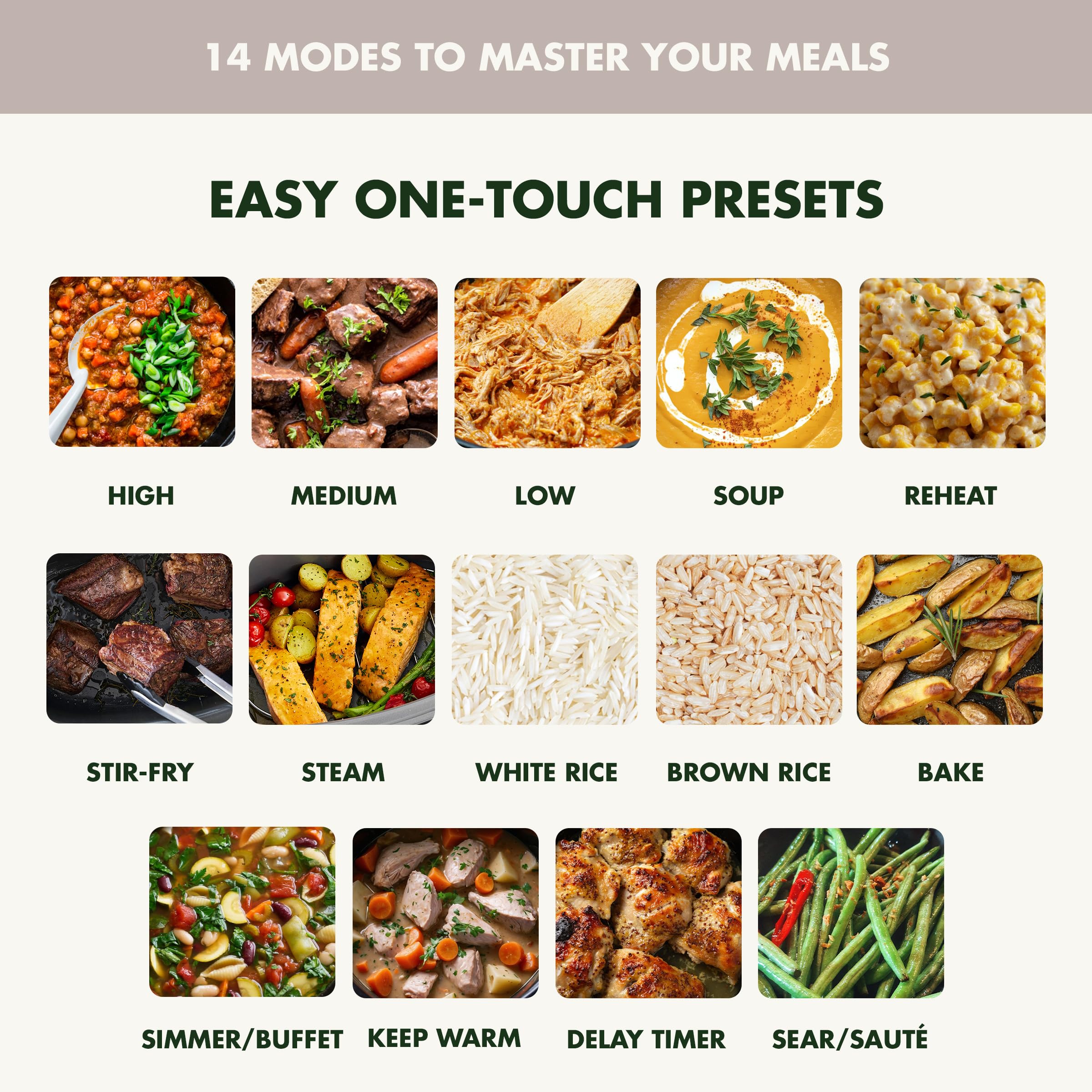 GreenPan Elite 14-in-1 Programmable 6QT Electric Slow Cooker, Dishwasher Safe Lid & Removable Crock, PFAS-Free Healthy Ceramic Nonstick Multi-Cooker, Sear, Sauté, Brown, Steam Basket, Roast, Clay