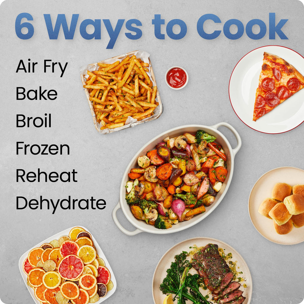 Chefman Air Fryer TurboFry 7-Qt, 6-in-1 High-Powered 450°F Cooking for Crispier Results, Compact Space-Saving Design, Air Fry, Bake, Broil, Reheat, Dehydrate, Defrost, Fast & Even Cooking – Black