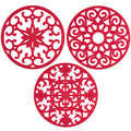 GASARÉ, Extra Large, Thick, 10" Silicone Trivets for Hot Dishes, Pots, and Pans, Hot Pads for Countertops, Flexible, Dishwasher Safe, 10 x ¼ Inches, Set of 3, Red