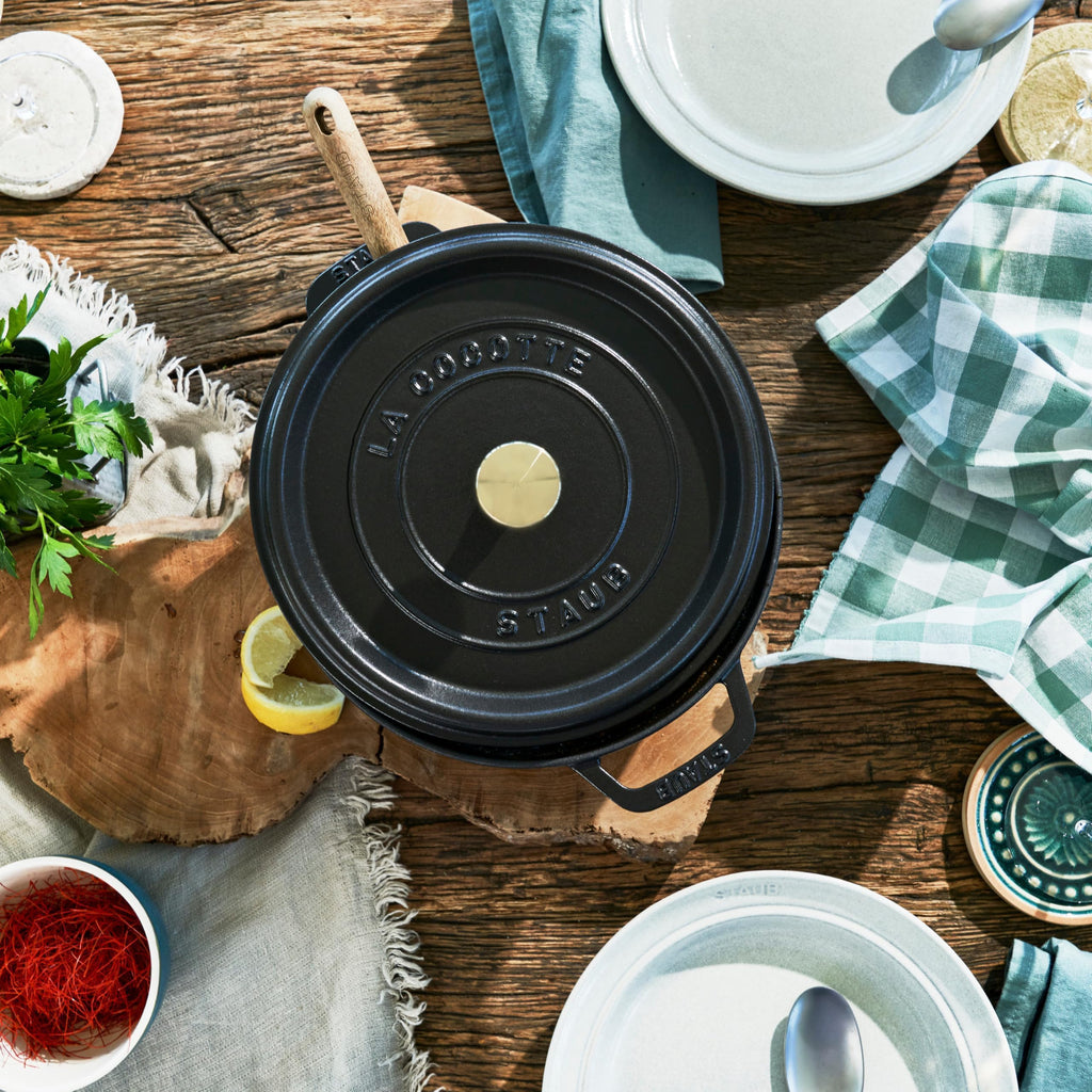 Staub Cast Iron 4-qt Round Dutch Oven - Matte Black