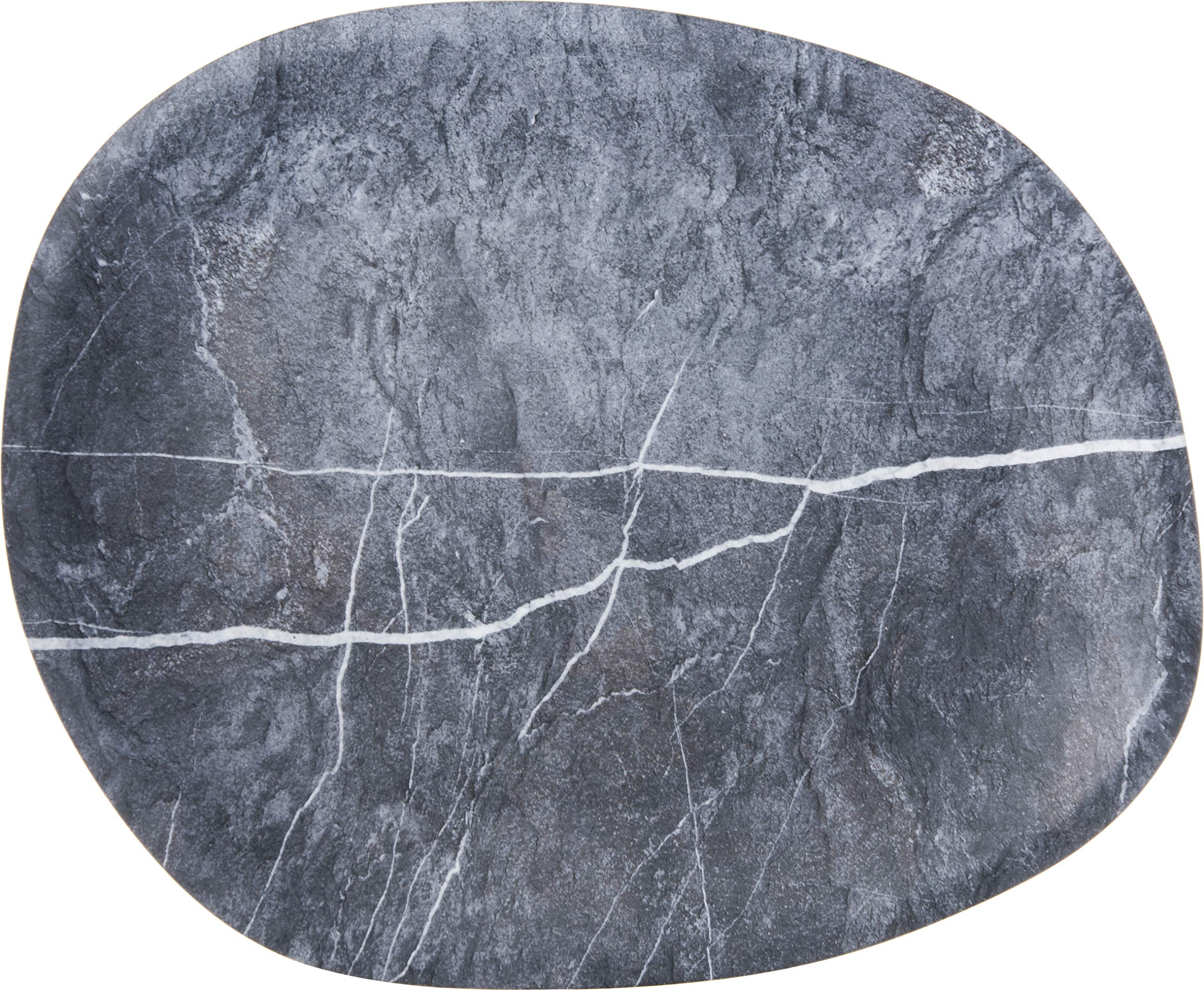 Carlisle FoodService Products Ridge Resuable Plastic Platter Oblong Platter for Home and Restaurant, Melamine, 18 Inches, Soapstone, (Pack of 6)