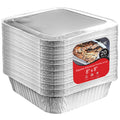 Stock Your Home 8x8 Foil Pans with Lids (20 Pack) 8 Inch Square Aluminum Pans with Covers -Disposable Food Containers Great for Baking Cake, Cooking, Heating, Storing, Prepping Food