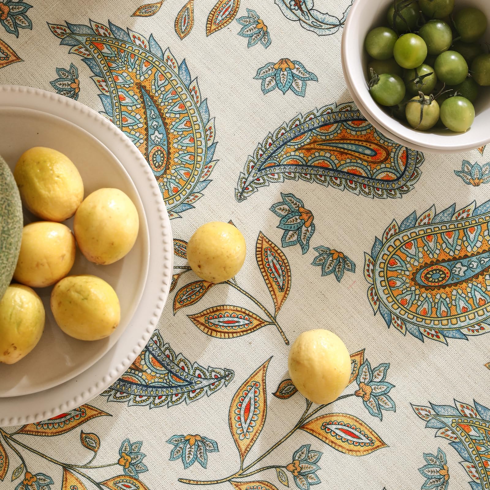 patdrea Vintage French Linen Tablecloth,Rectangular,79"x55"-Lysaniya