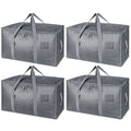 BALEINE 4-Pack Oversized Moving Bags with Reinforced Handles, Heavy-Duty Storage Tote for Clothes, Moving Supplies (Winter Grey, 4-Pack)