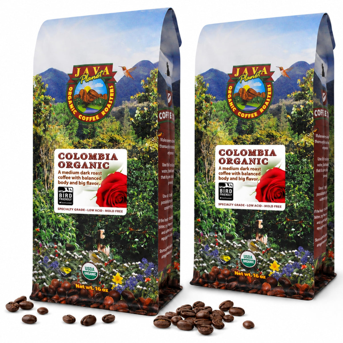 Java Planet Low Acid Organic Whole Bean Coffee, Papua New Guinea, 16 oz
